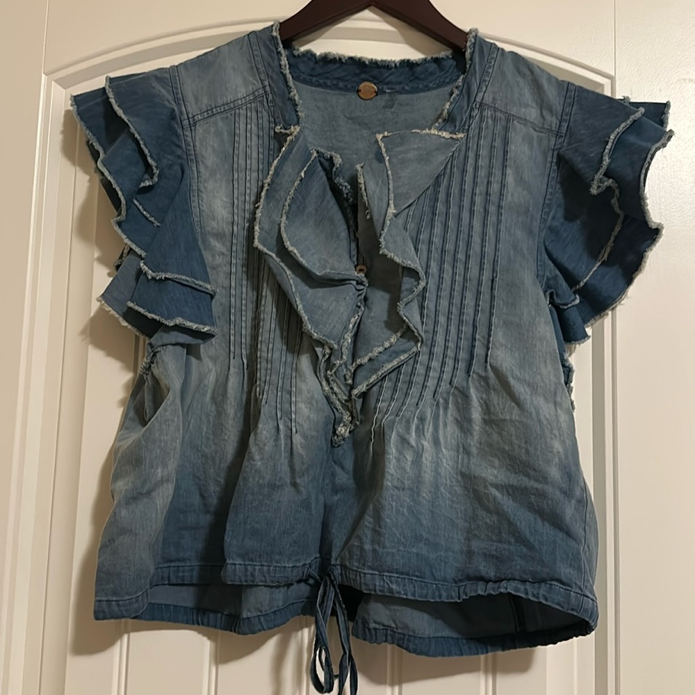 Free People denim top - size XL